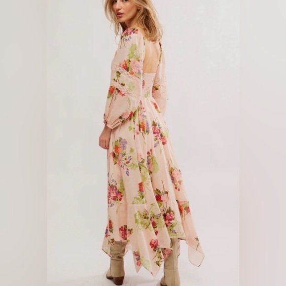 Free People Women Morning Glory Maxi Cotton Stretchy Flowing Long Sleeve New M-L - Picture 7 of 16